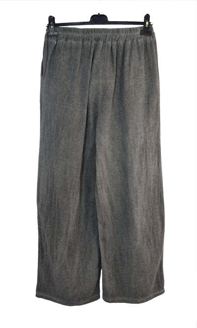 Italian Lagenlook Cotton Wide Leg Trouser Lightweight Pants Elasticated Waist