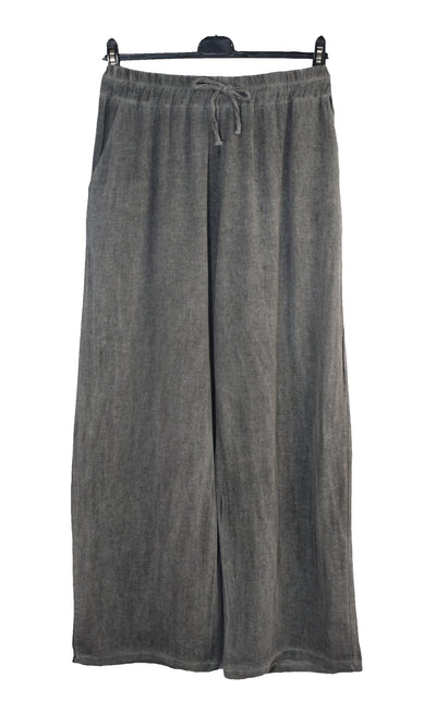 Italian Lagenlook Cotton Wide Leg Trouser Lightweight Pants Elasticated Waist