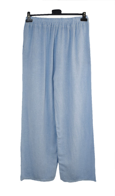Italian Lagenlook Cotton Wide Leg Trouser Lightweight Pants Elasticated Waist