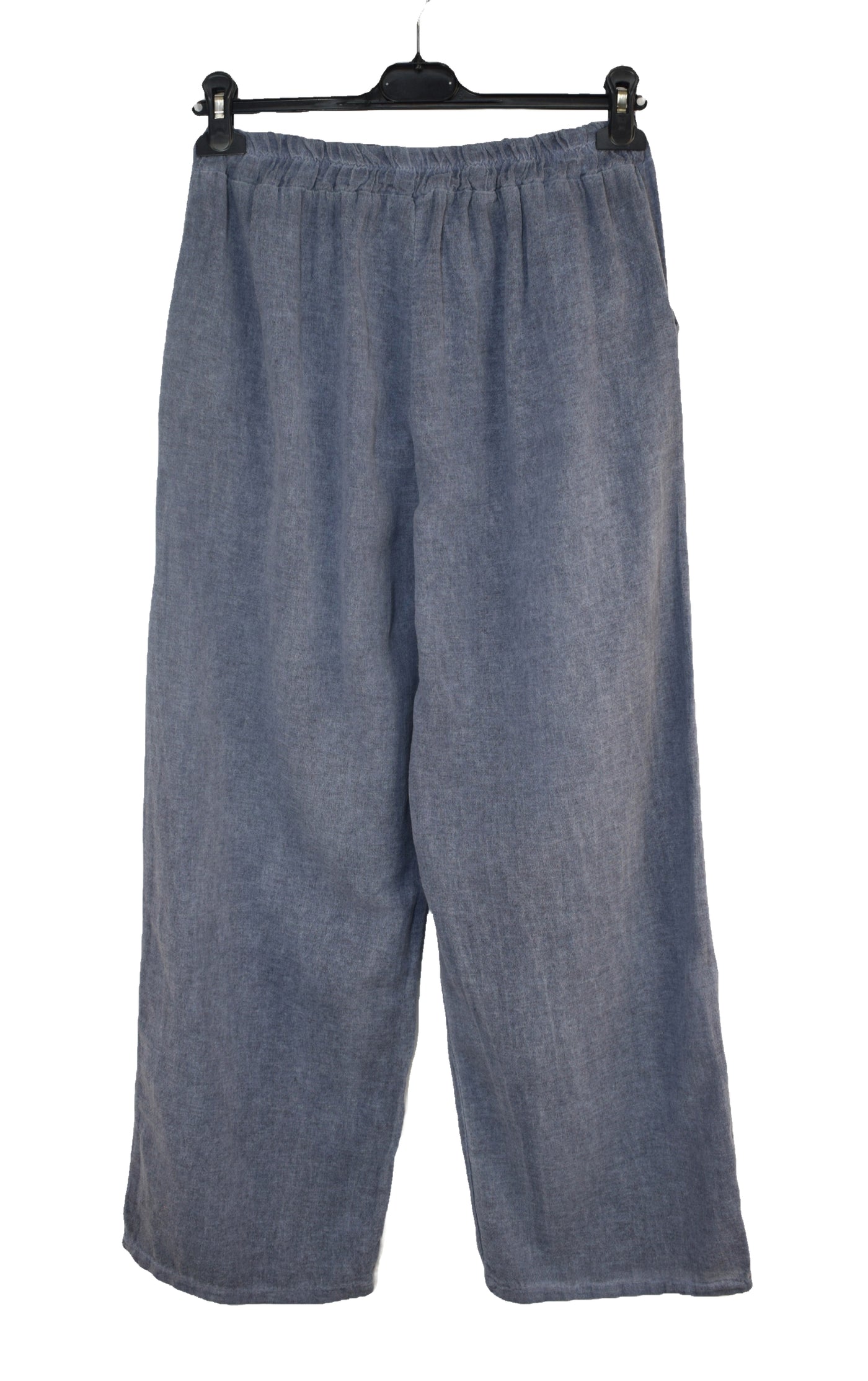 Italian Lagenlook Cotton Wide Leg Trouser Lightweight Pants Elasticated Waist