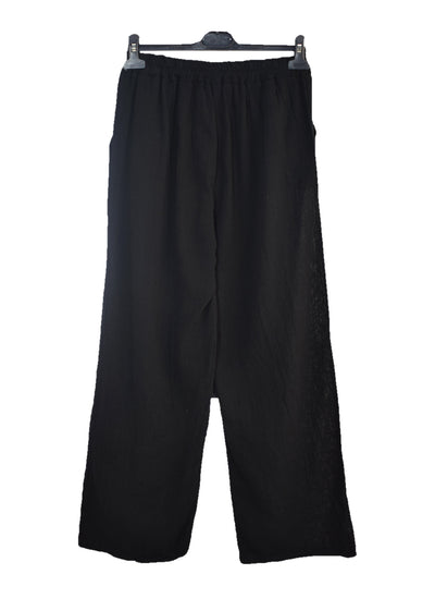 Italian Lagenlook Cotton Wide Leg Trouser Lightweight Pants Elasticated Waist