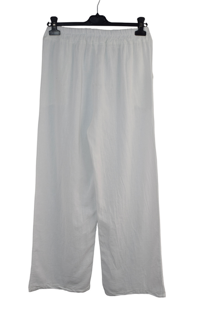 Italian Lagenlook Cotton Wide Leg Trouser Lightweight Pants Elasticated Waist