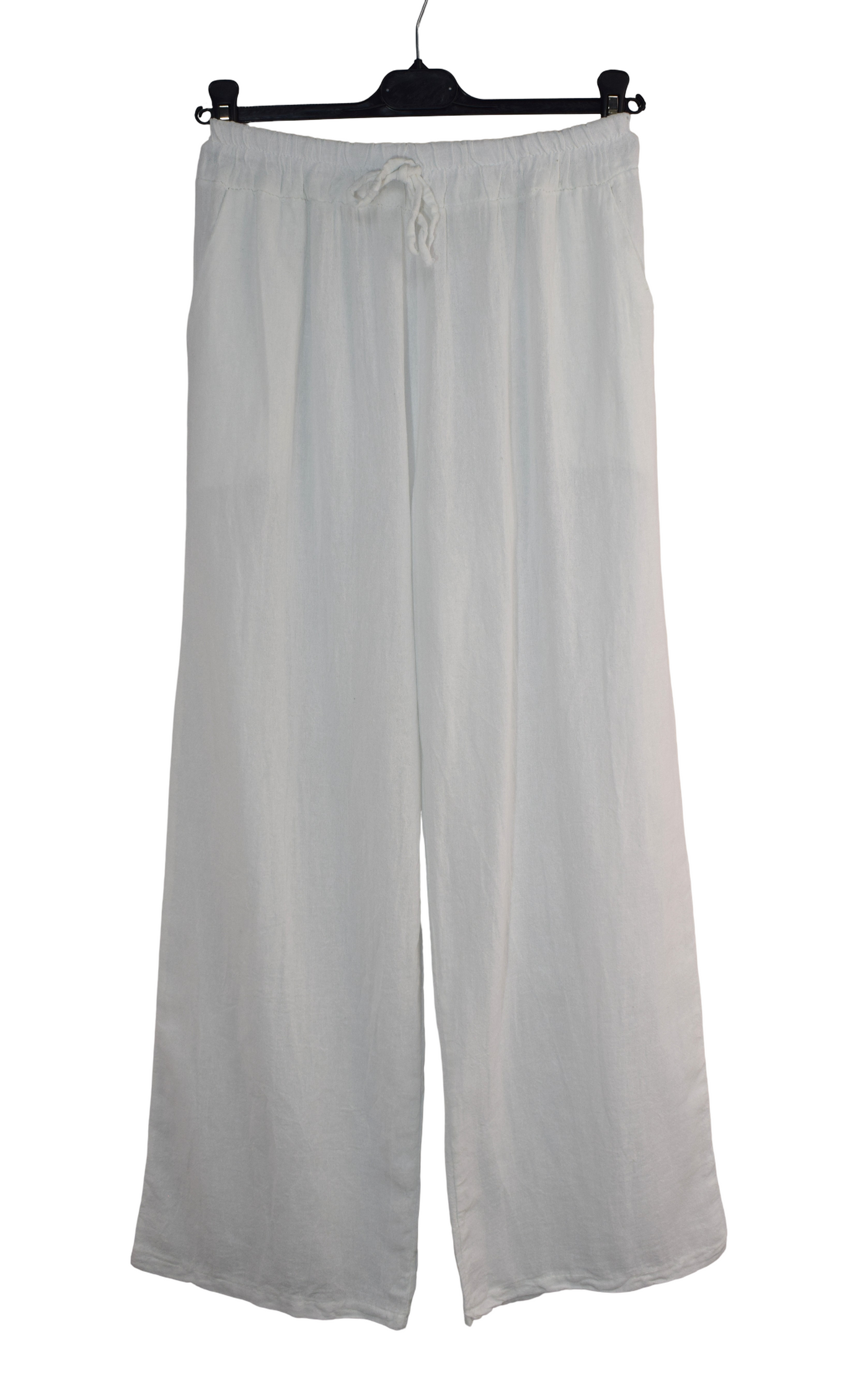 Italian Lagenlook Cotton Wide Leg Trouser Lightweight Pants Elasticated Waist