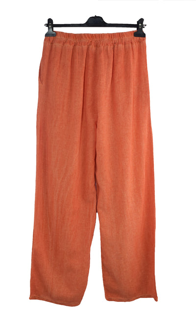 Italian Lagenlook Cotton Wide Leg Trouser Lightweight Pants Elasticated Waist