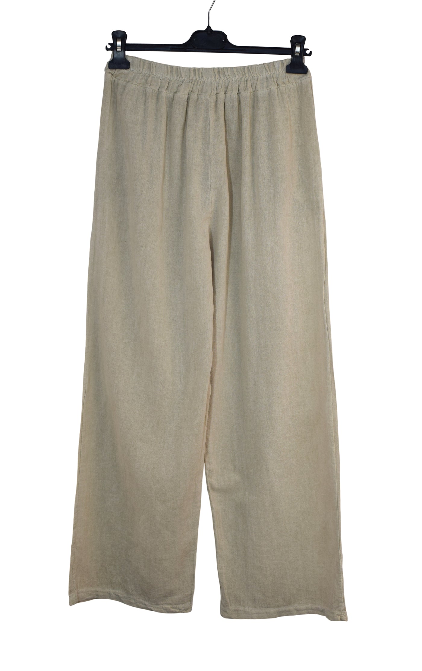 Italian Lagenlook Cotton Wide Leg Trouser Lightweight Pants Elasticated Waist