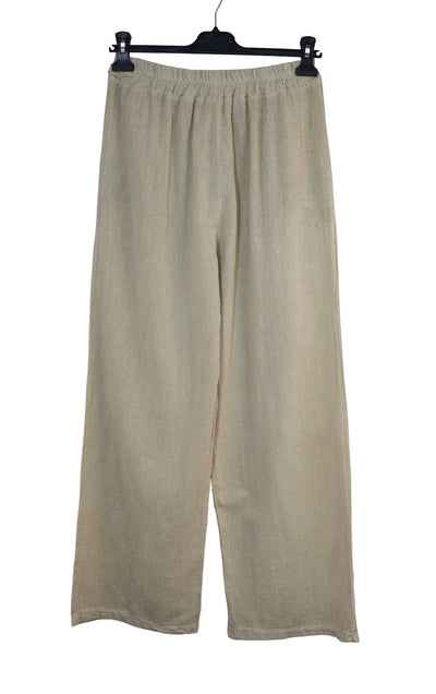 Italian Lagenlook Cotton Wide Leg Trouser Lightweight Pants Elasticated Waist