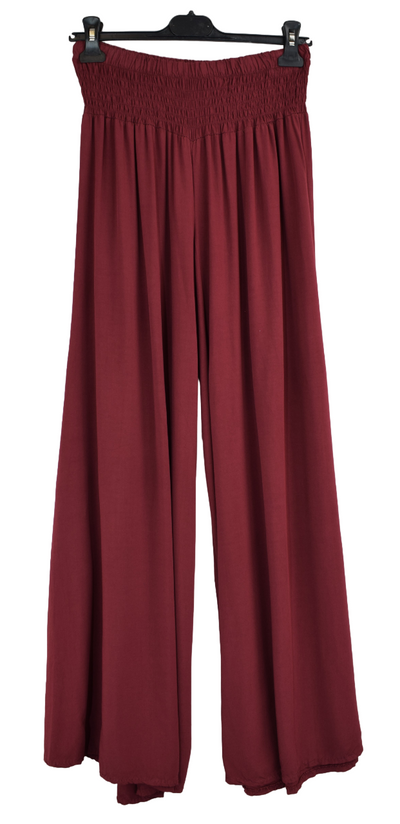 Plain Wide Leg palazzo Trousers Women's Elasticated Waist Comfortable Lightweight Culottes