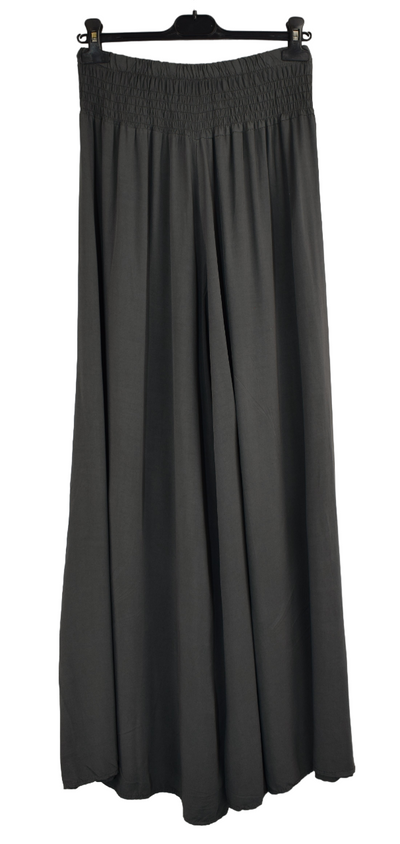 Plain Wide Leg palazzo Trousers Women's Elasticated Waist Comfortable Lightweight Culottes