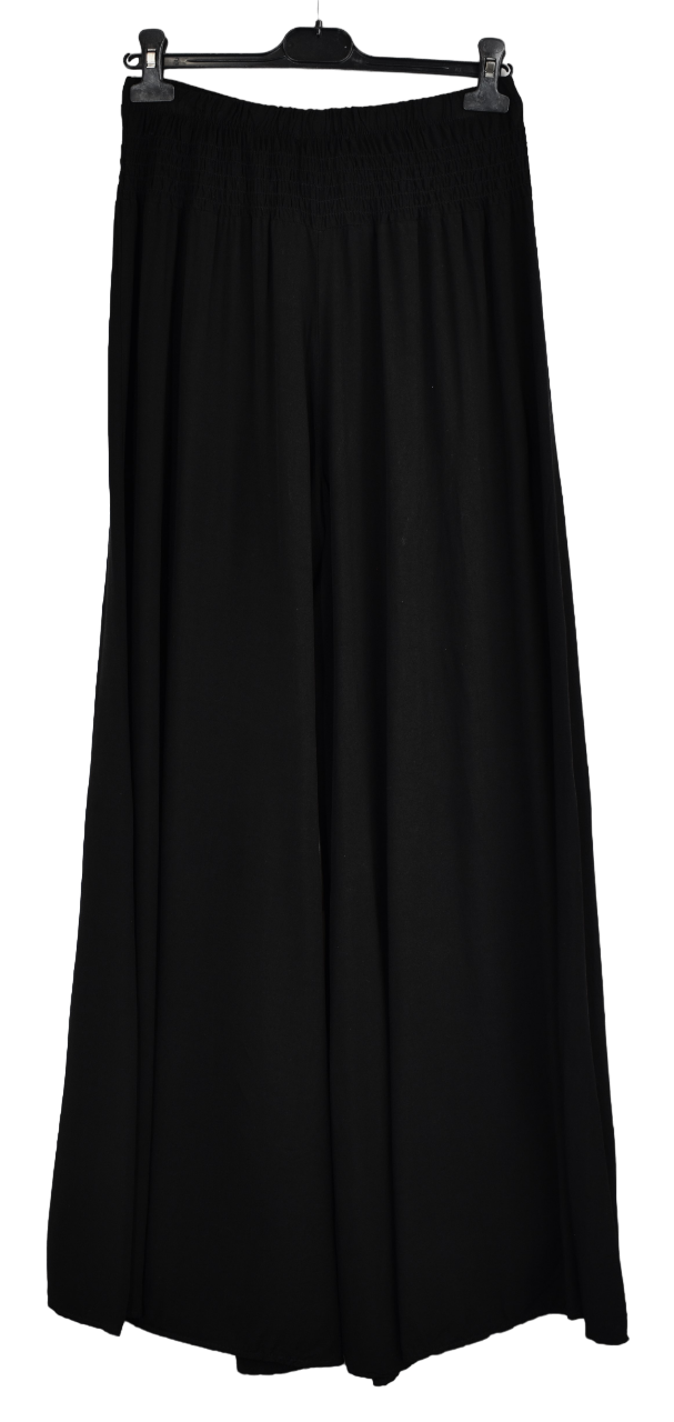 Plain Wide Leg palazzo Trousers Women's Elasticated Waist Comfortable Lightweight Culottes