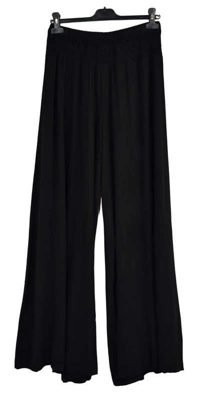 Plain Wide Leg palazzo Trousers Women's Elasticated Waist Comfortable Lightweight Culottes