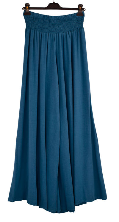 Plain Wide Leg palazzo Trousers Women's Elasticated Waist Comfortable Lightweight Culottes