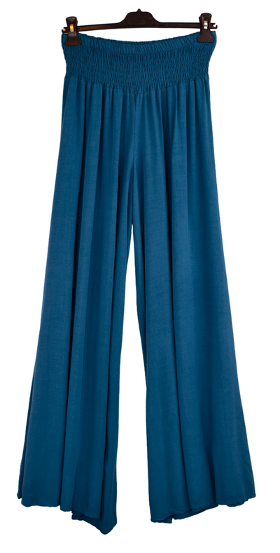 Plain Wide Leg palazzo Trousers Women's Elasticated Waist Comfortable Lightweight Culottes