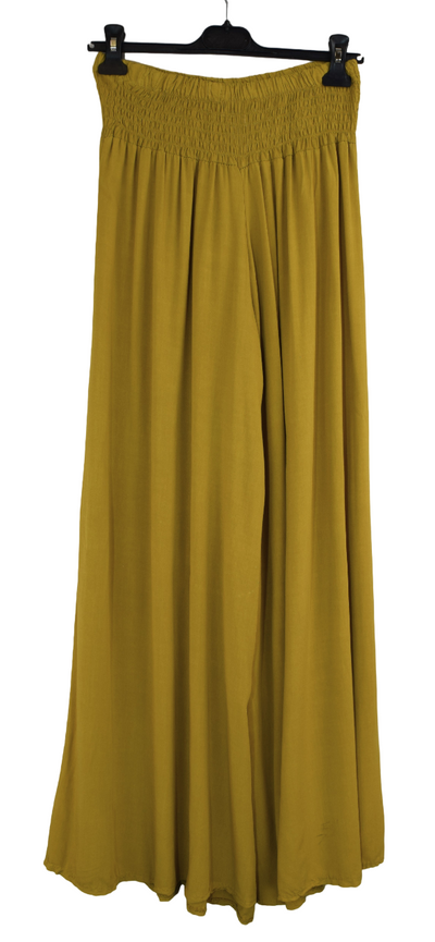 Plain Wide Leg palazzo Trousers Women's Elasticated Waist Comfortable Lightweight Culottes