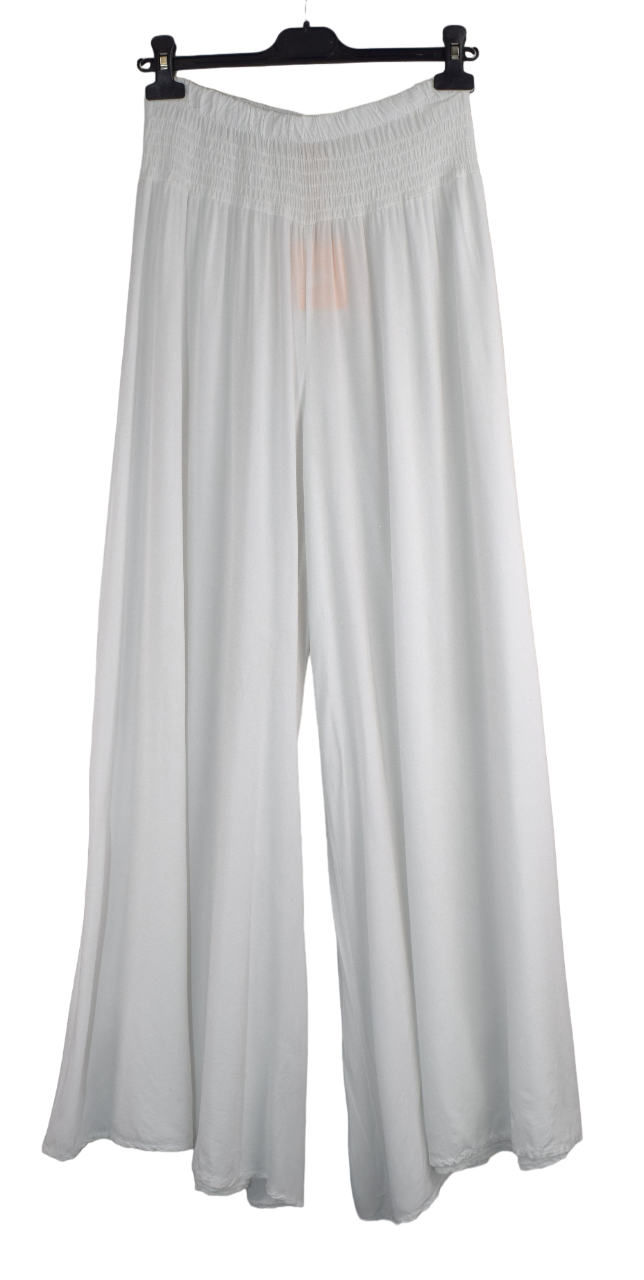 Plain Wide Leg palazzo Trousers Women's Elasticated Waist Comfortable Lightweight Culottes