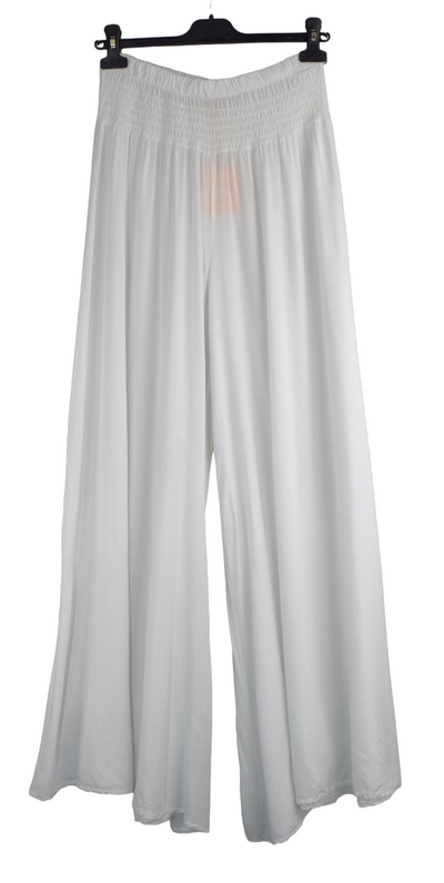 Plain Wide Leg palazzo Trousers Women's Elasticated Waist Comfortable Lightweight Culottes