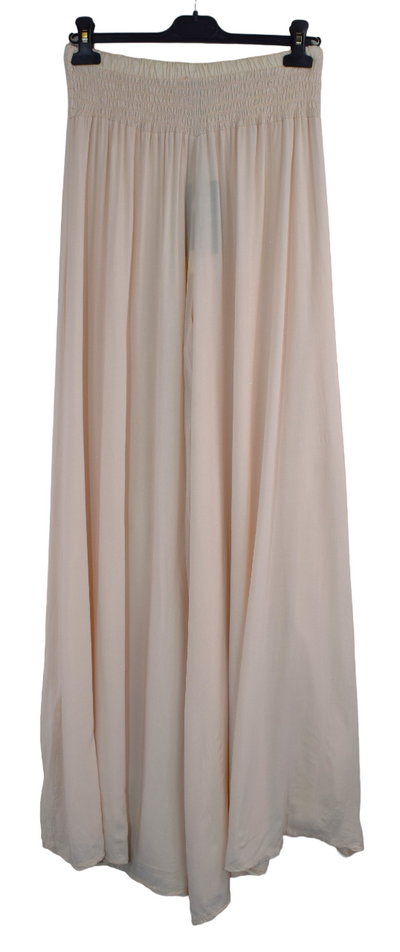 Plain Wide Leg palazzo Trousers Women's Elasticated Waist Comfortable Lightweight Culottes