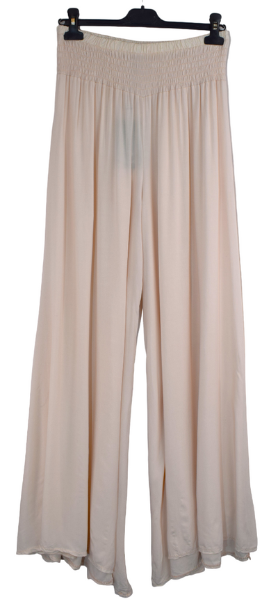 Plain Wide Leg palazzo Trousers Women's Elasticated Waist Comfortable Lightweight Culottes