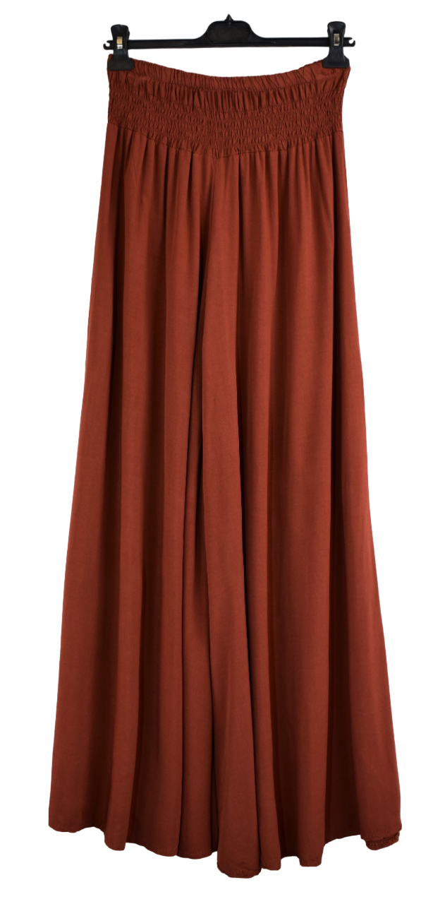 Plain Wide Leg palazzo Trousers Women's Elasticated Waist Comfortable Lightweight Culottes