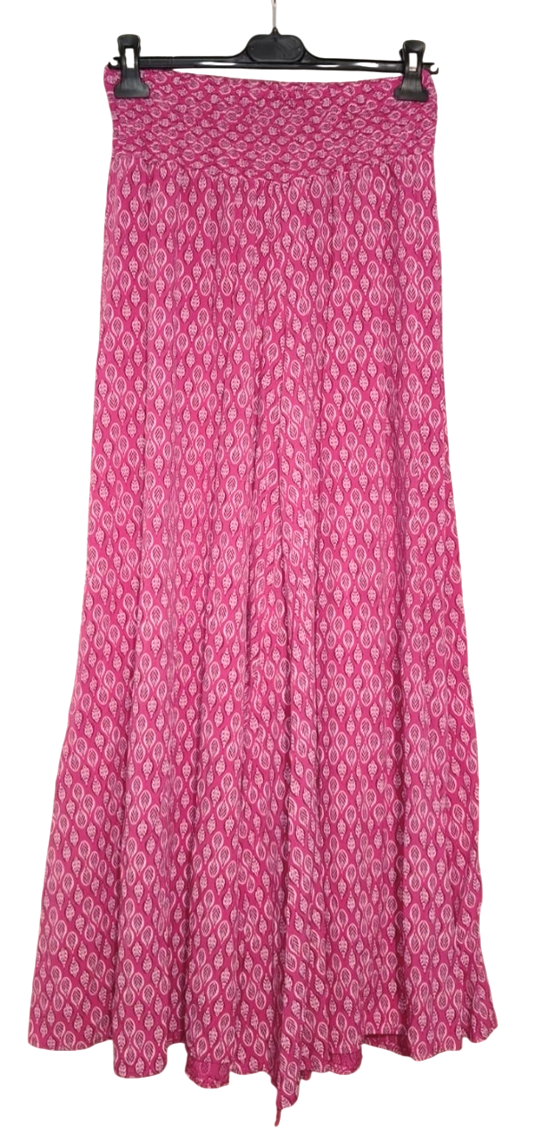 Ladies Italian Lagenlook Leaf Print Wide Leg Trousers Palazzo Culottes