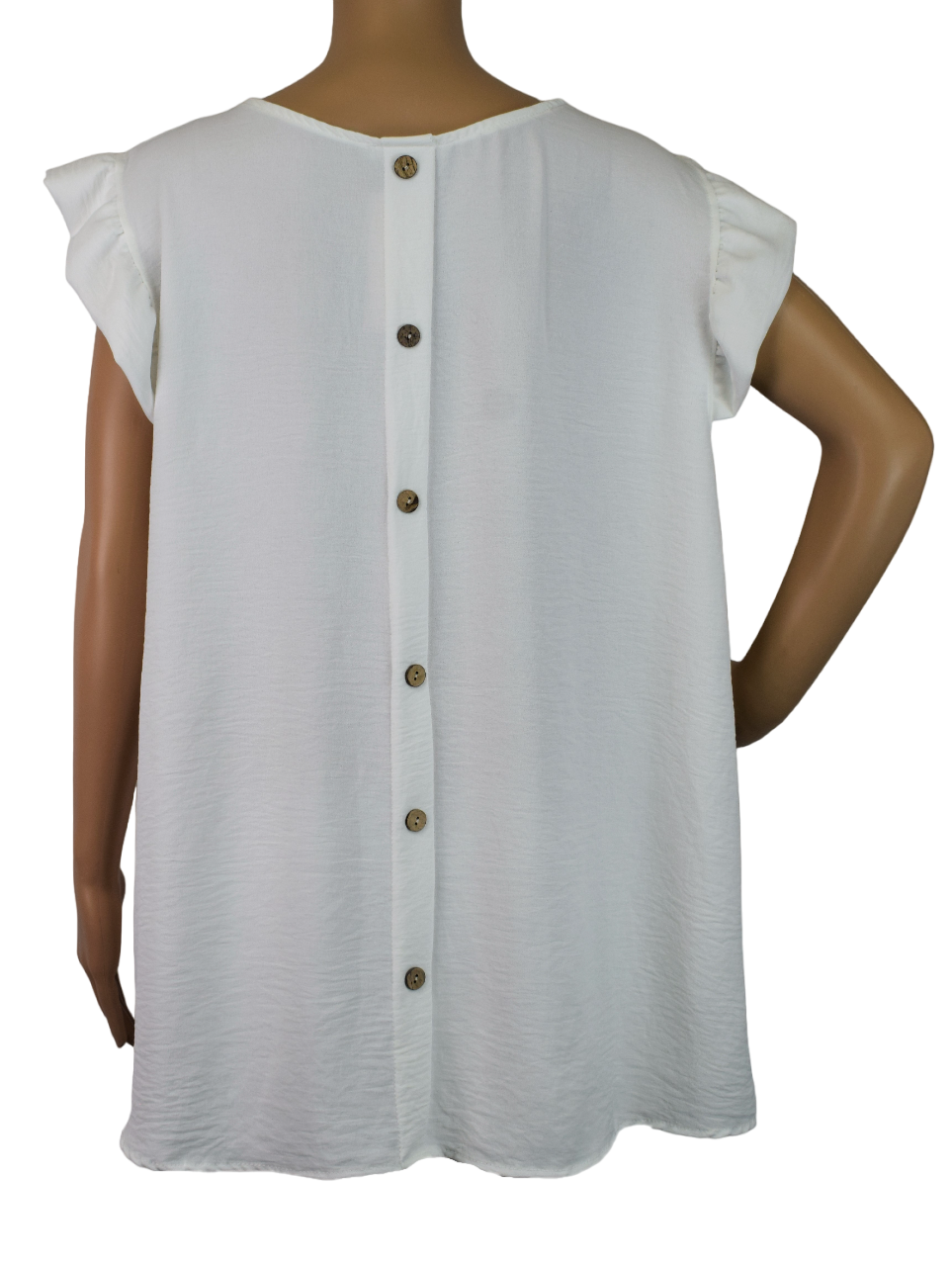 Ladies Italian Lagenlook Button Back Vest Top