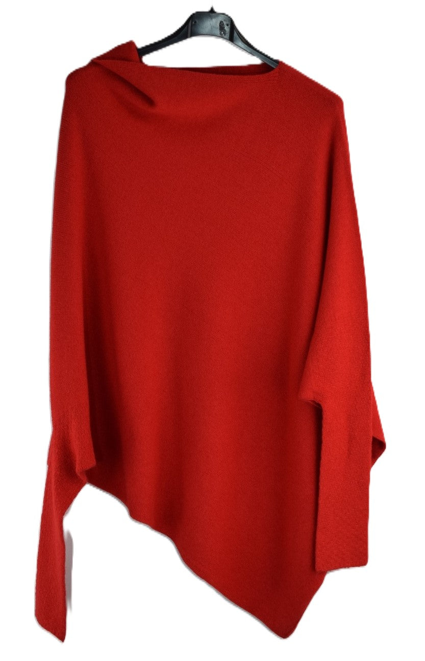 Italian Lagenlook Asymmetric Draped Jumper Off The Shoulder Knit Jumper