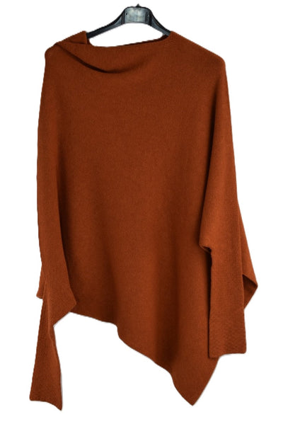 Italian Lagenlook Asymmetric Draped Jumper Off The Shoulder Knit Jumper