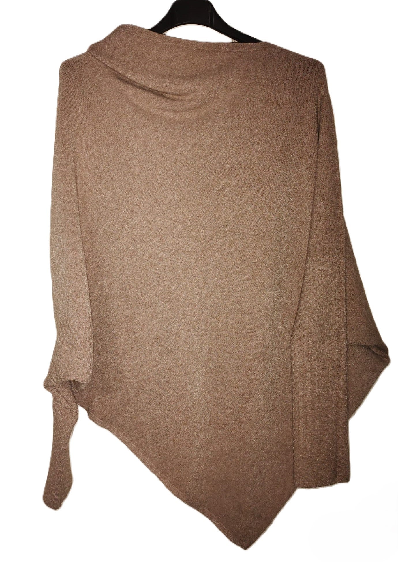 Italian Lagenlook Asymmetric Draped Jumper Off The Shoulder Knit Jumper