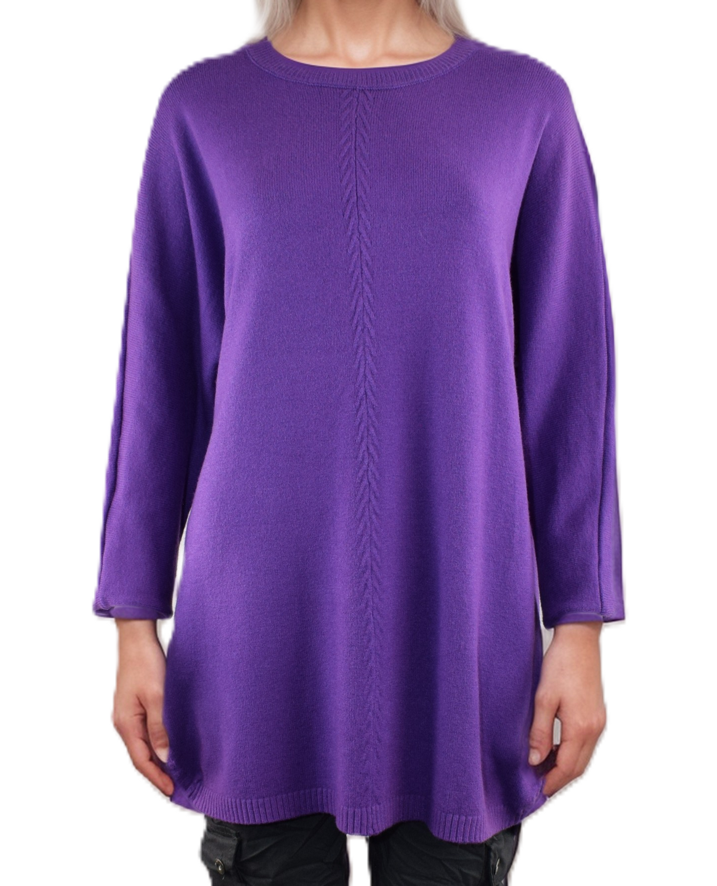 Italian Lagenlook Stitch Detail Jumper with Ribbed Side Detail Autumn Winter Collection