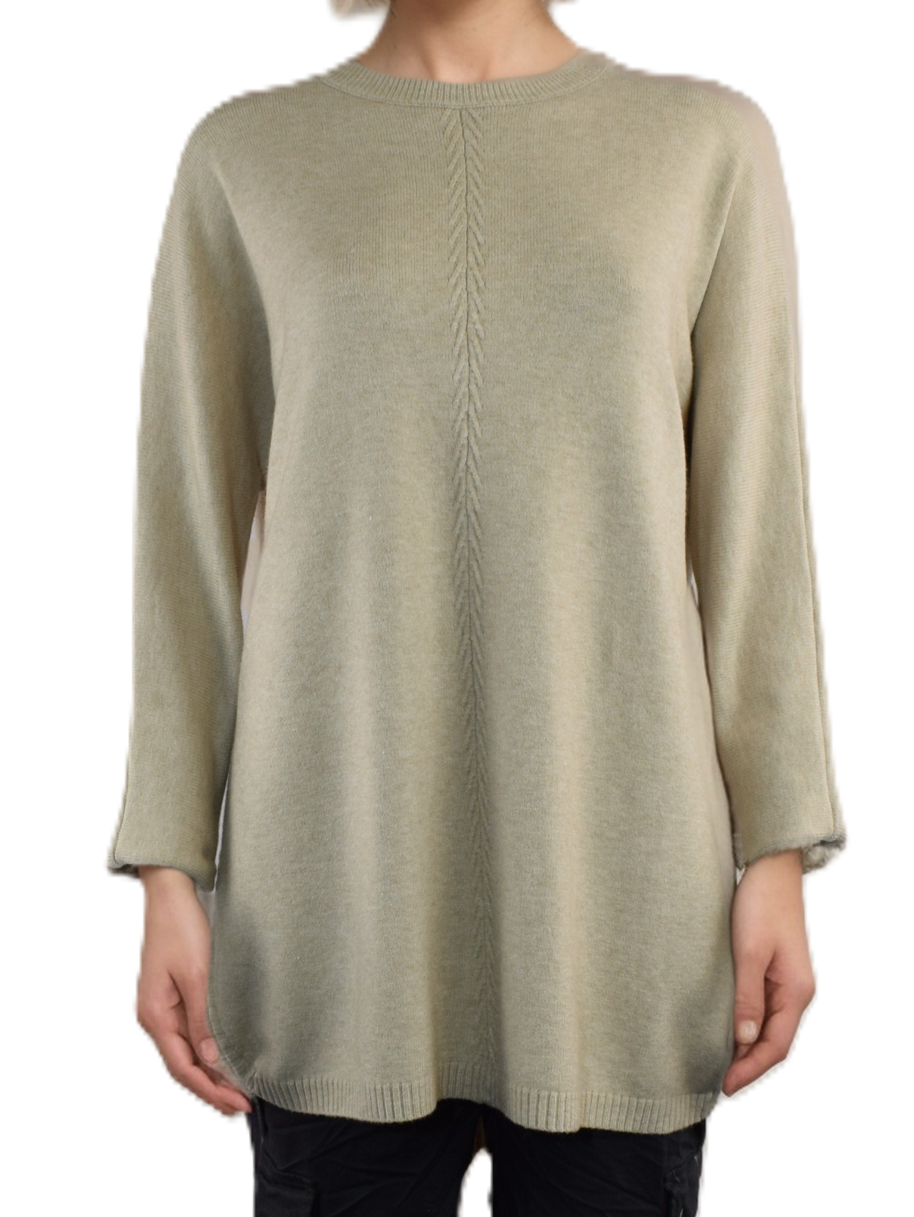 Italian Lagenlook Stitch Detail Jumper with Ribbed Side Detail Autumn Winter Collection