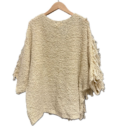Italian Lagenlook Shaggy Loop Knit Short Sleeve Sweater