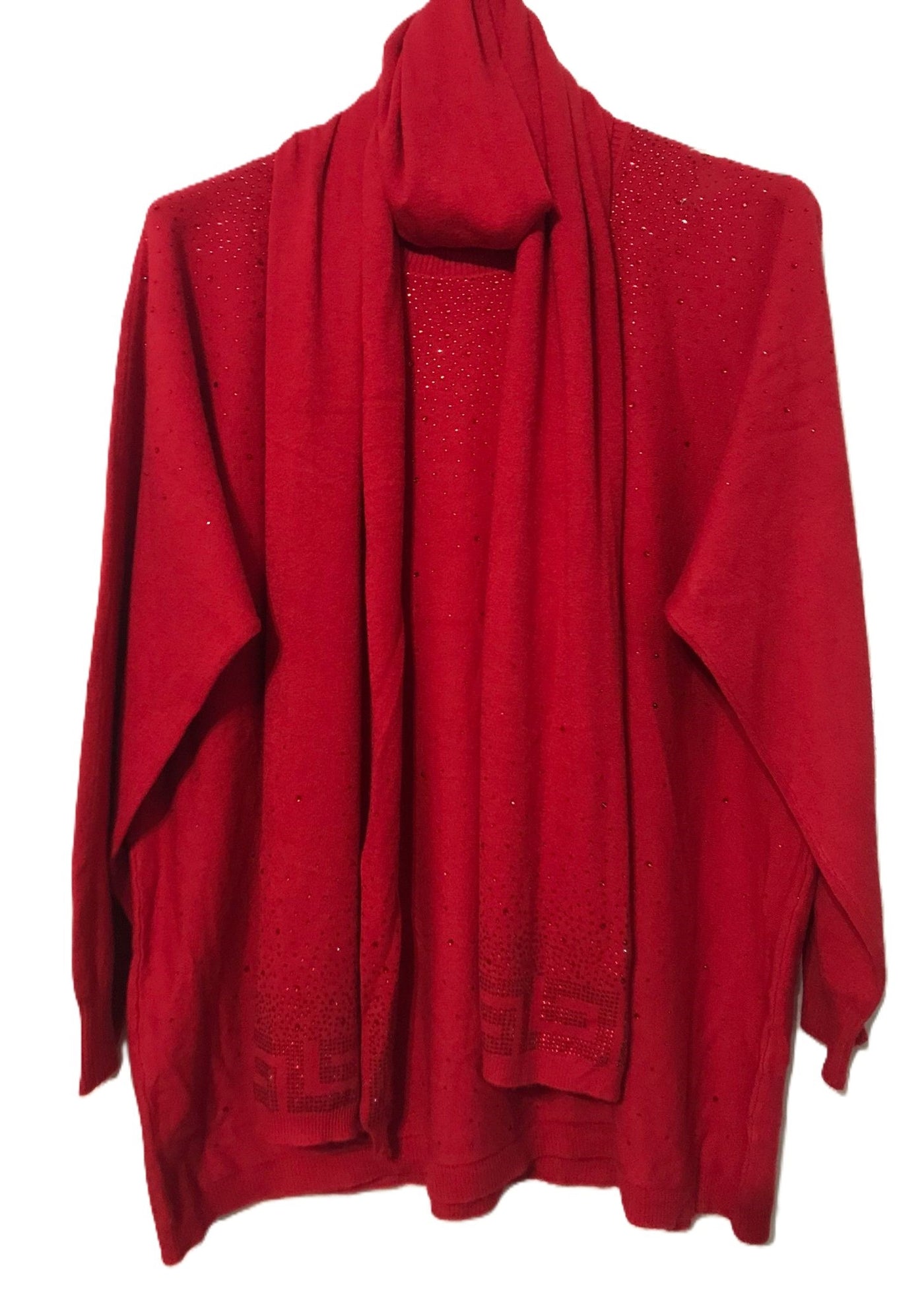 Ladies Italian Lagenlook Soft Knitted Sparkle Jumper and Matching Scarf Set