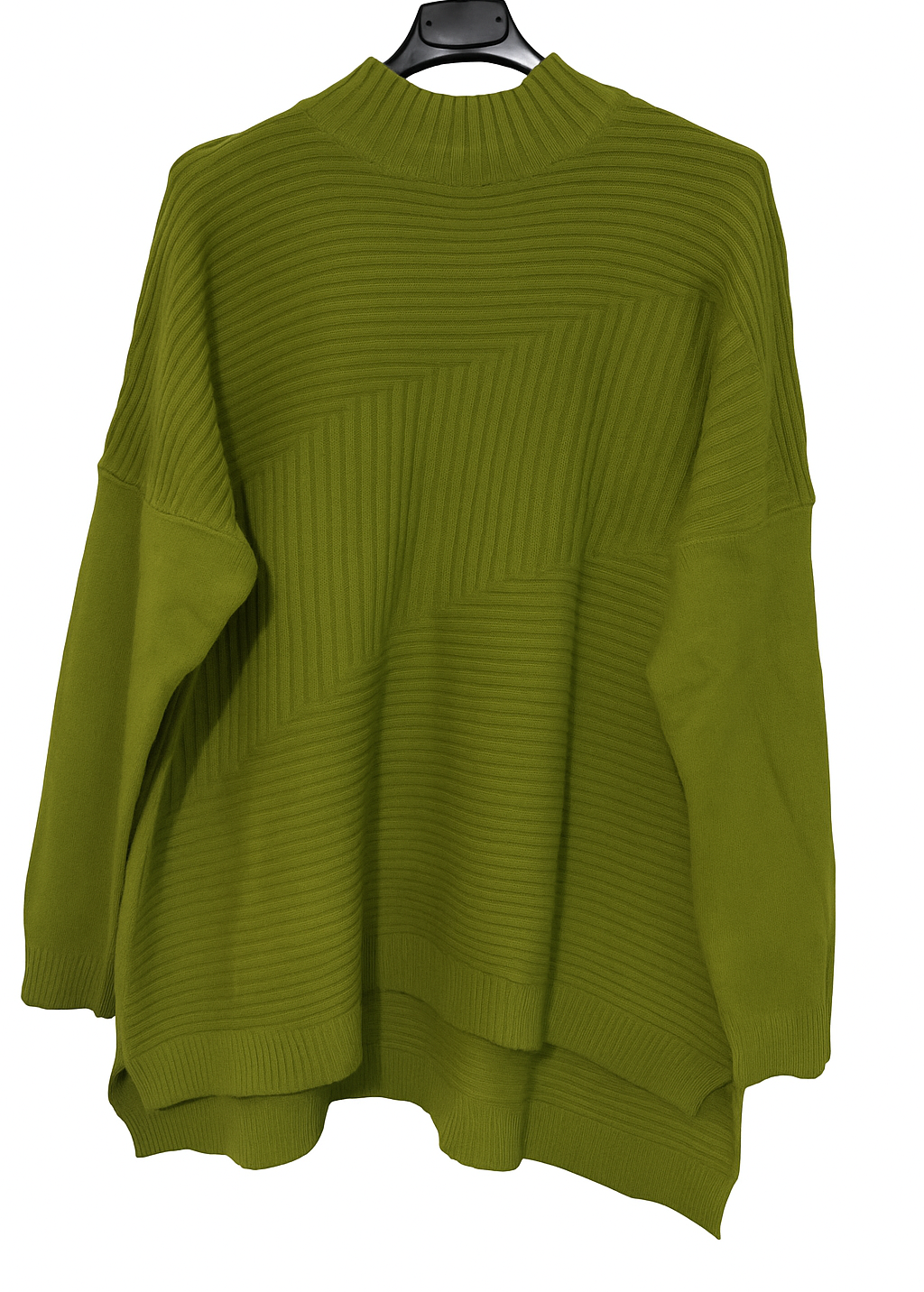 Ladies Italian Ribbed Design High Neck Jumper