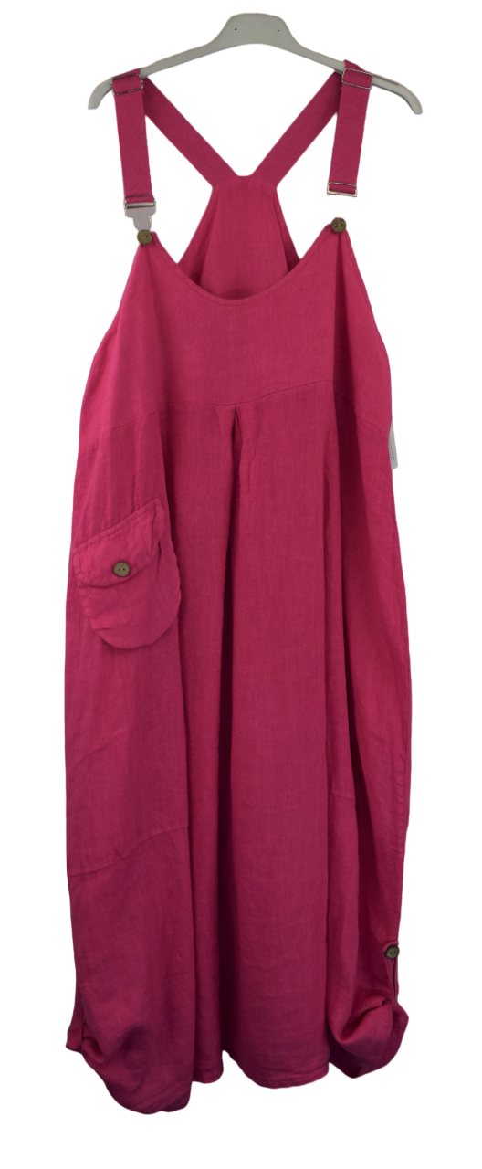 Ladies Casual Italian Lagenlook Lightweight Summer Linen Dungaree Dres Glitzee Ladies Casual Italian Lagenlook Lightweight Summer Linen Dungaree Dres Glitzee