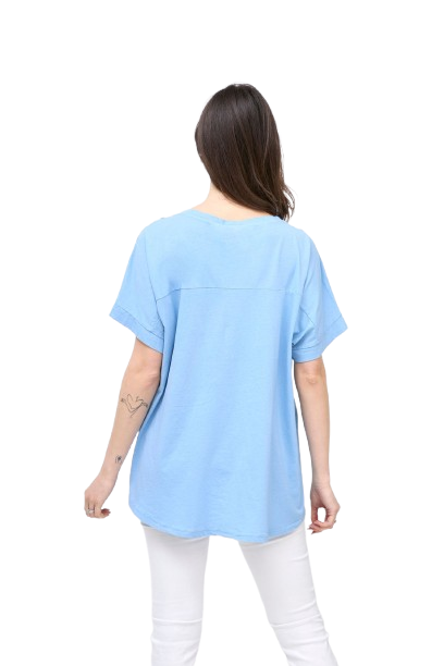 Love Heart Embroidered Broderie Cotton Top Women's Casual Summer Top T-shirt Tee