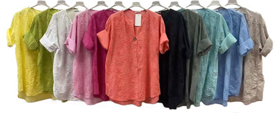 Italian Lagenlook Intricate Embroidered Lightweight Cotton Summer Tunic Top