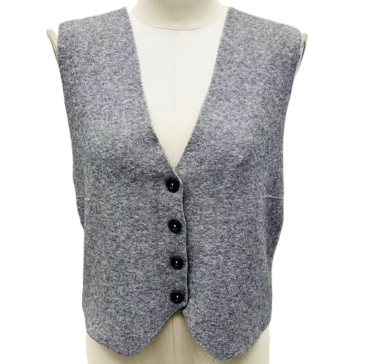 Italian Lagenlook Plain Soft Knit Button Through Waistcoat
