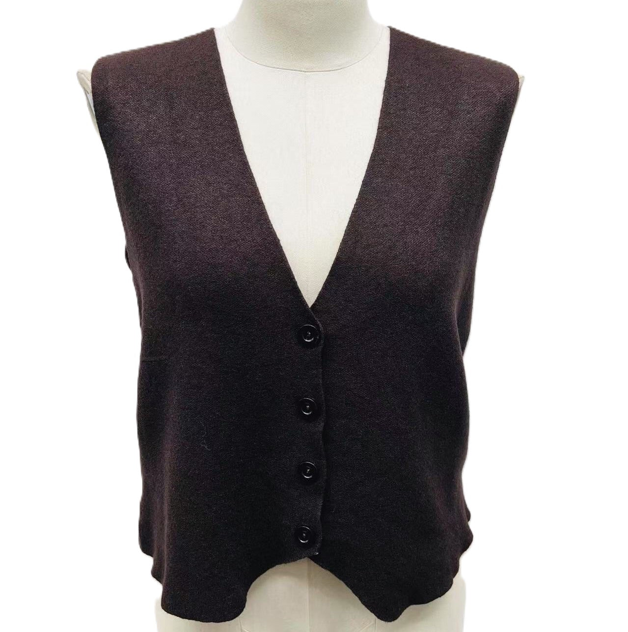 Italian Lagenlook Plain Soft Knit Button Through Waistcoat