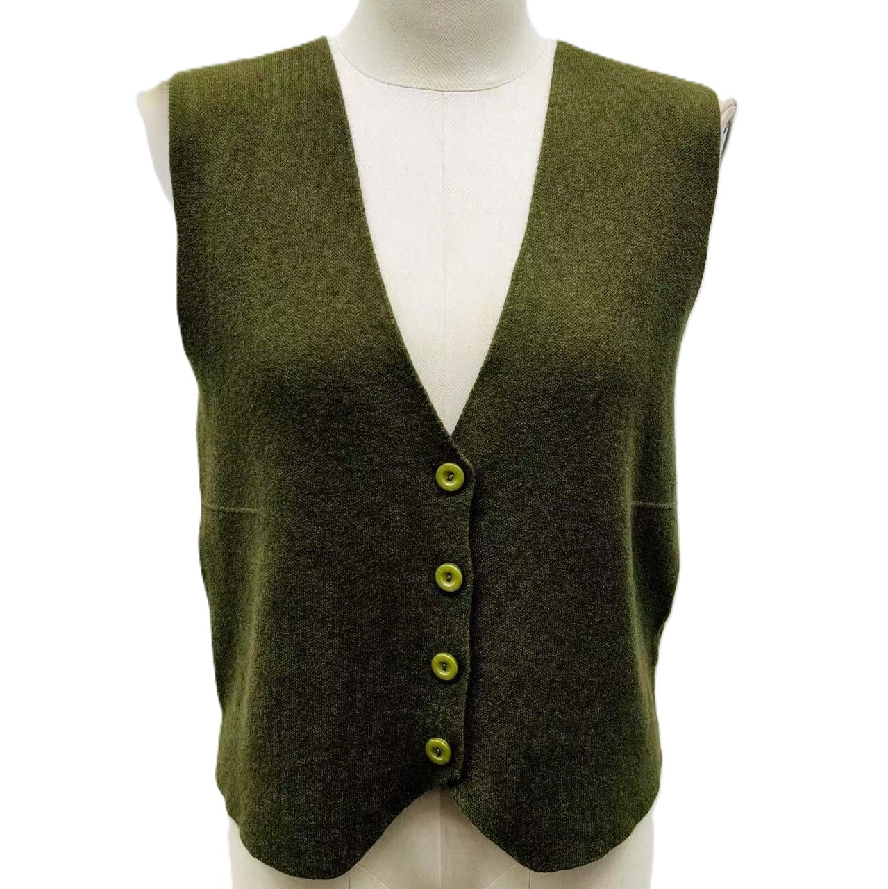 Italian Lagenlook Plain Soft Knit Button Through Waistcoat