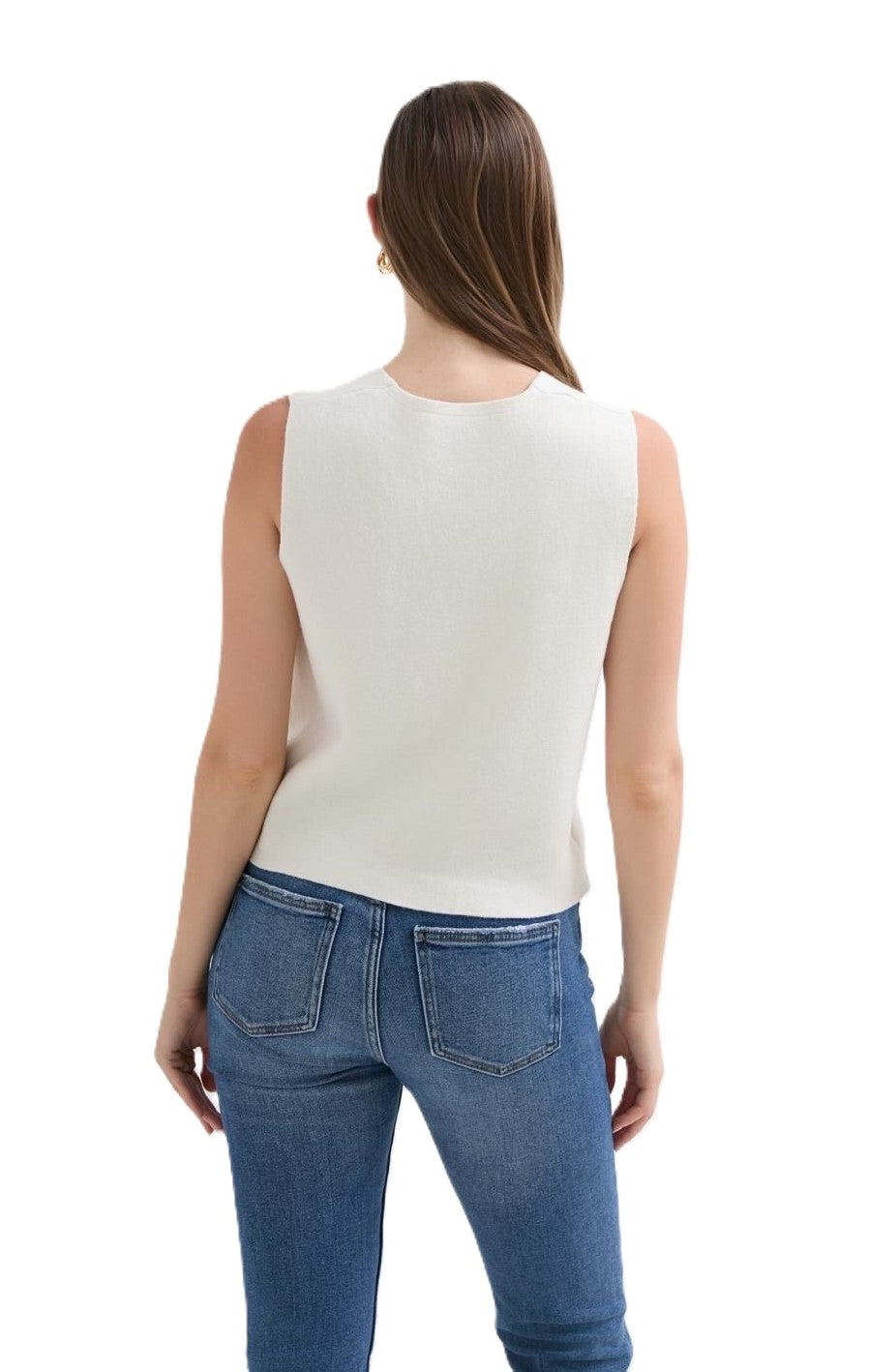 Italian Lagenlook Plain Soft Knit Button Through Waistcoat