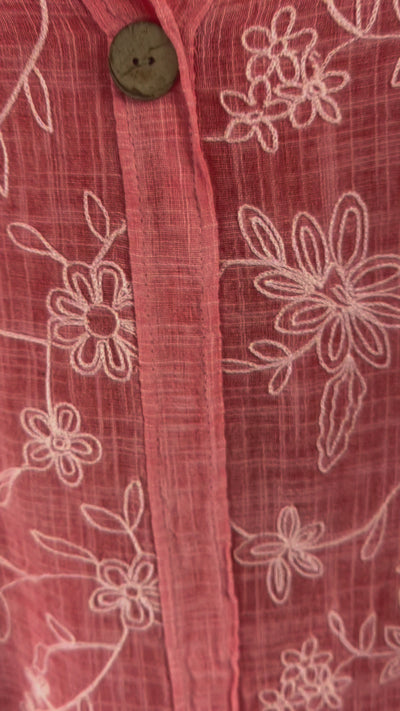 Ladies Italian Lagenlook Cotton Embroidered Lightweight Summer Tunic Top