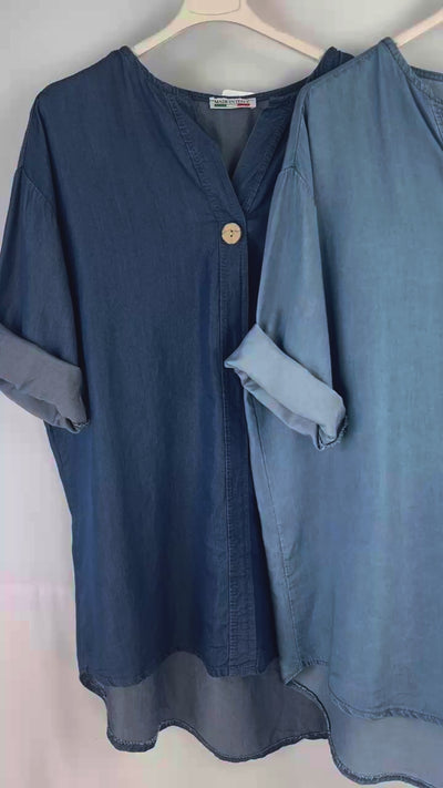 Italian Lagenlook Denim Lightweight Summer Tunic Top
