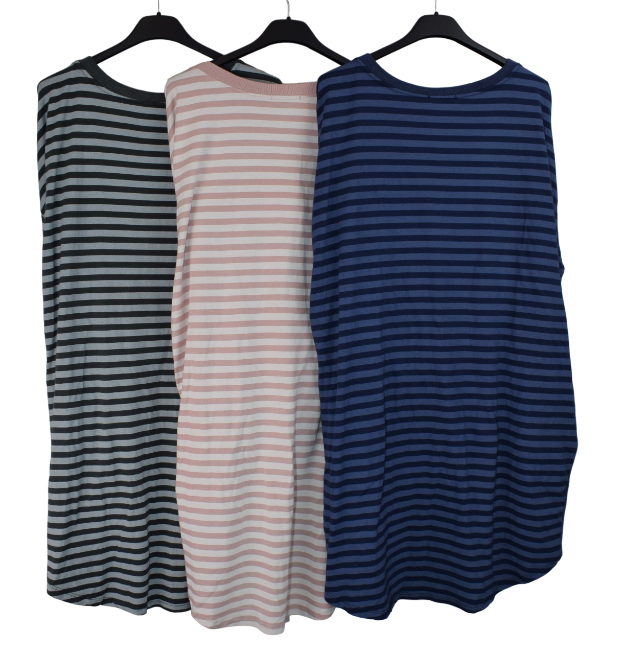 New Ladies Italian Lagenlook Love Heart Stripe Tunic Top