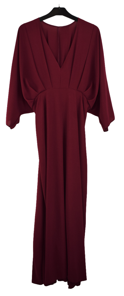 Ladies Italian Plain Short Sleeve Kaftan Maxi Dress with Elasticated Waist