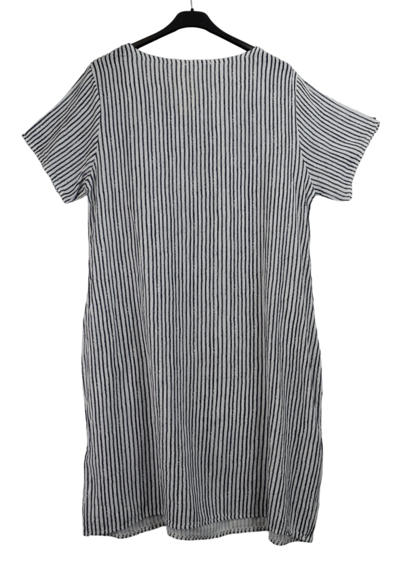 Ladies Italian Lagenlook Lightweight Cotton Stripe Tunic Summer Dress SS24