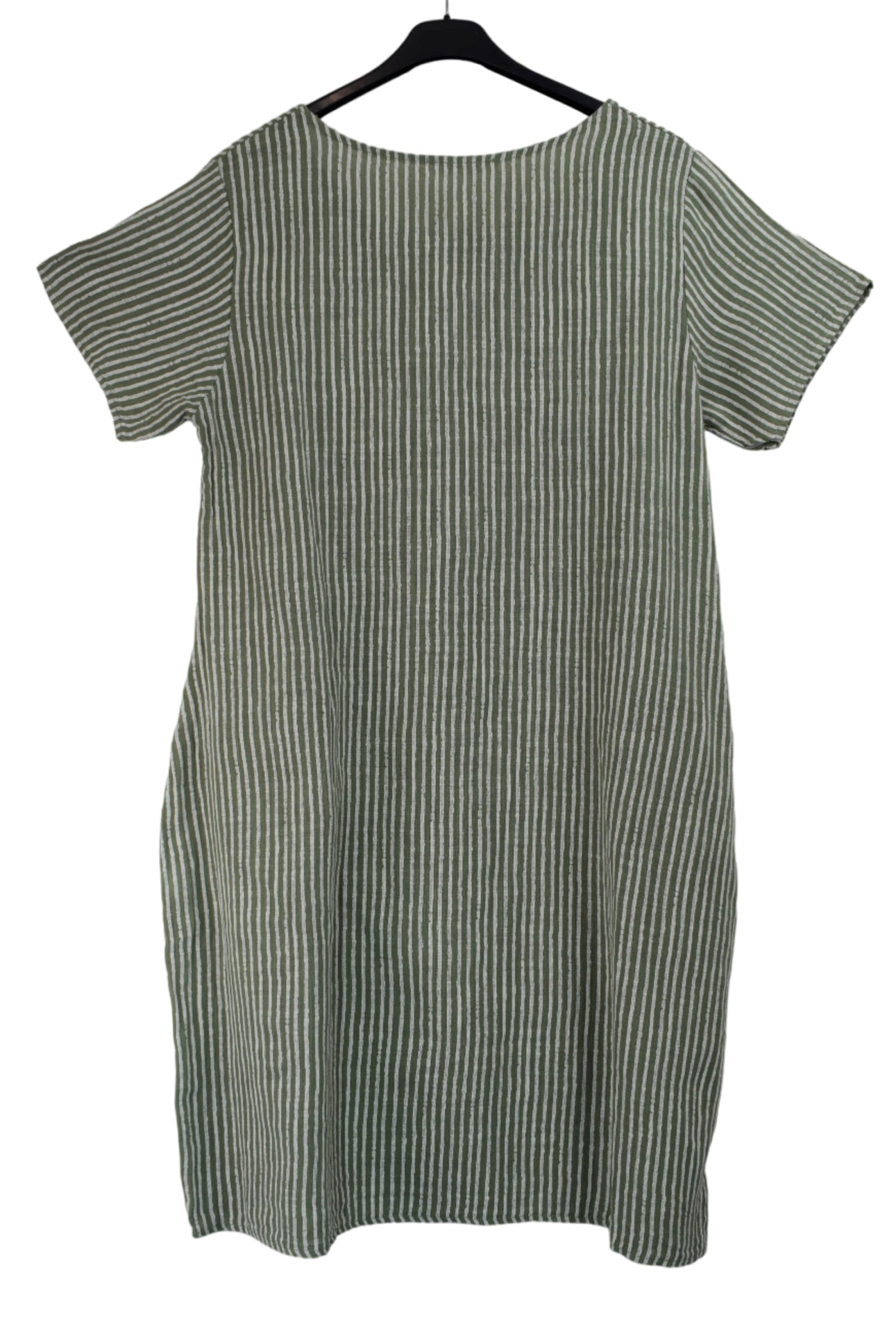 Ladies Italian Lagenlook Lightweight Cotton Stripe Tunic Summer Dress SS24