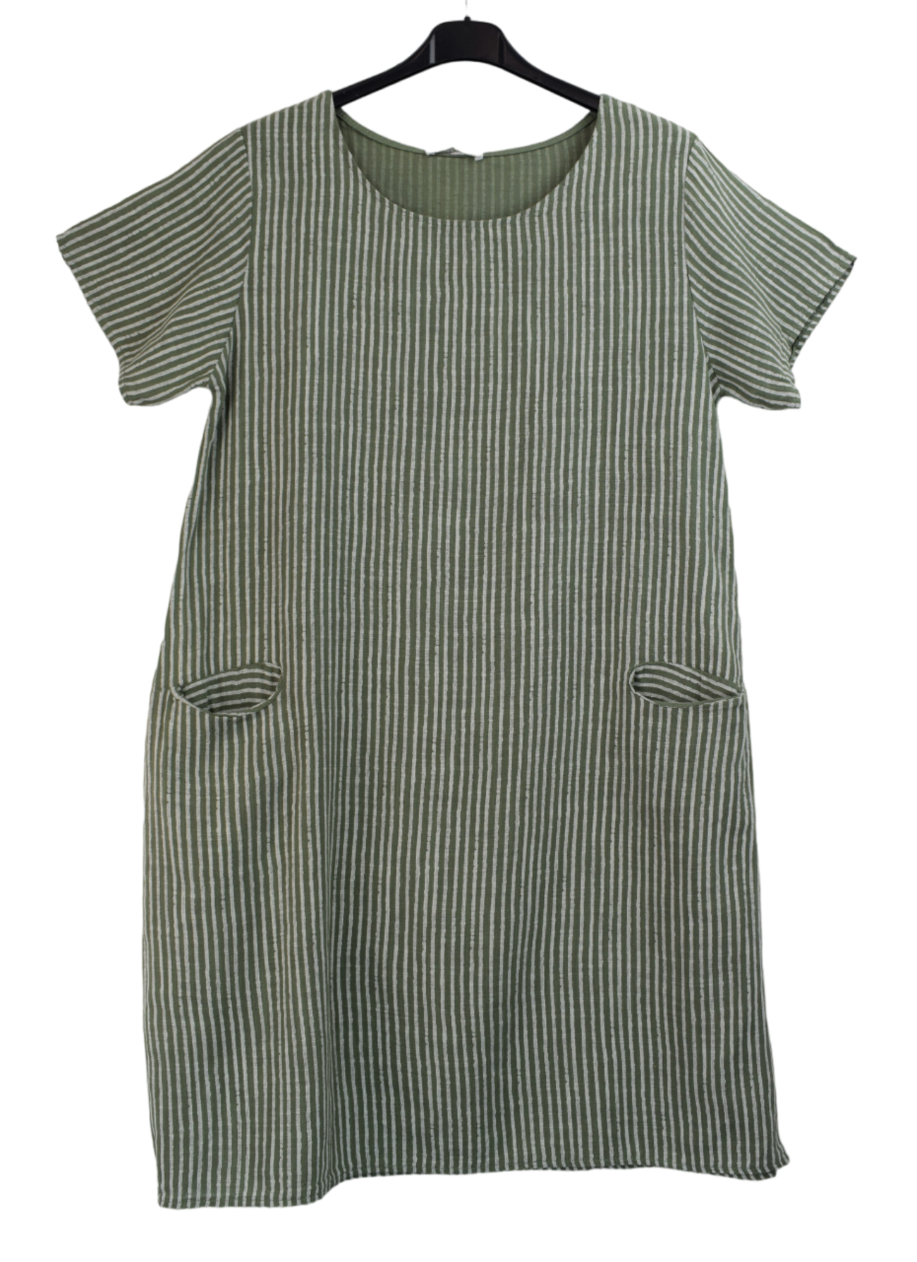 Ladies Italian Lagenlook Lightweight Cotton Stripe Tunic Summer Dress SS24