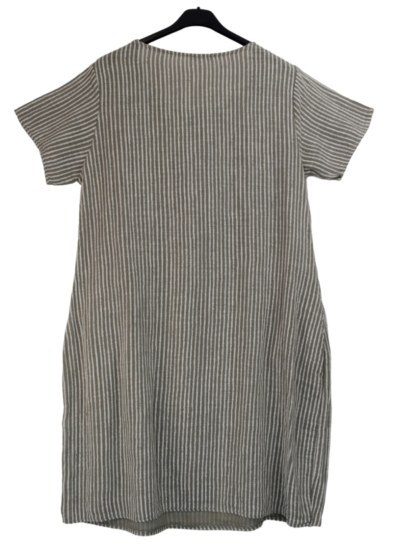 Ladies Italian Lagenlook Lightweight Cotton Stripe Tunic Summer Dress SS24