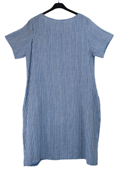 Ladies Italian Lagenlook Lightweight Cotton Stripe Tunic Summer Dress SS24