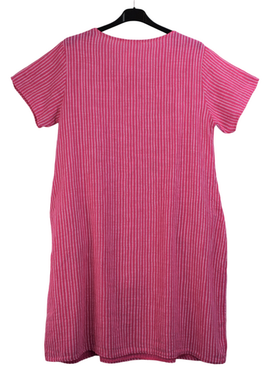 Ladies Italian Lagenlook Lightweight Cotton Stripe Tunic Summer Dress SS24