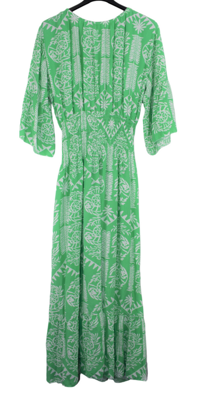 Ladies Italian Lagenlook Quirky Print Flare Sleeve Summer Maxi Dress